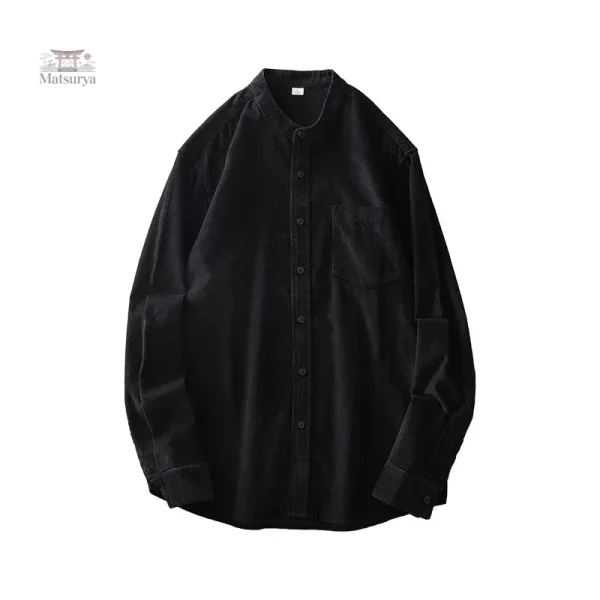 Chemise confortable en velours côtelé, style asiatique