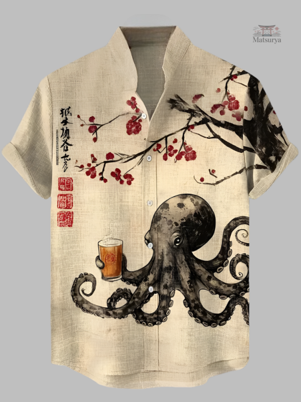 chemise-japonaise-poulpe-sakura-1 Chemise Japonaise Poulpe Sakura