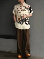 Chemise en coton inspirée du design japonais