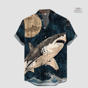 Chemise Requin avec motifs inspirés de la culture japonaise