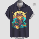 Chemise japonaise avec motifs culturels raffinés