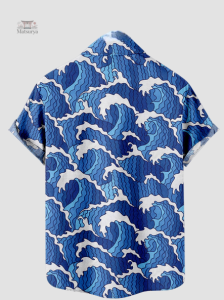Chemise Vague de Kanagawa, style japonais traditionnel
