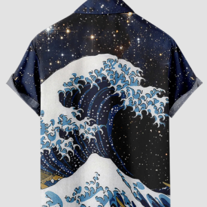 Chemise Japonaise avec motifs rétro et élégants