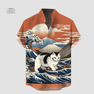 Chemise élégante aux motifs traditionnels japonais