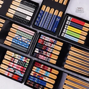 Coffret baguettes japonaises en bambou