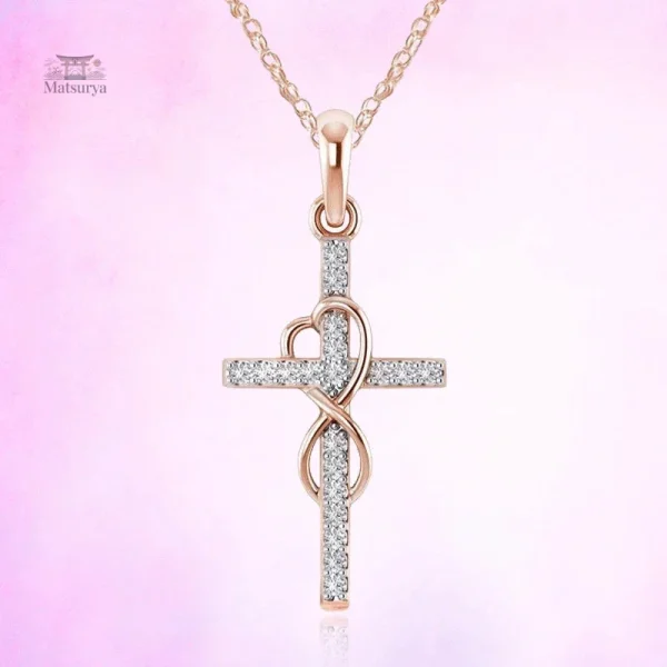 Bijou en croix infini japonais élégant