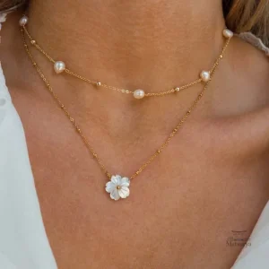 Collier japonais design fleuri