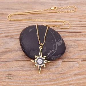Collier japonais esthétique avec étoile polaire