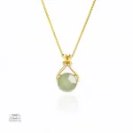 Bijoux japonais : collier en acier doré et jade
