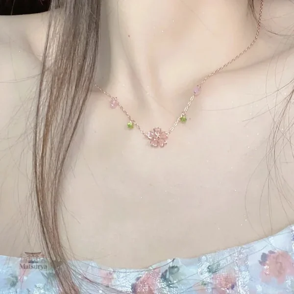 collier-japonais-rose-fleur-de-cerisier-1 Collier Japonais Rose Fleur de cerisier