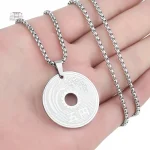 Monnaie porte-bonheur, collier japonais unique et raffiné