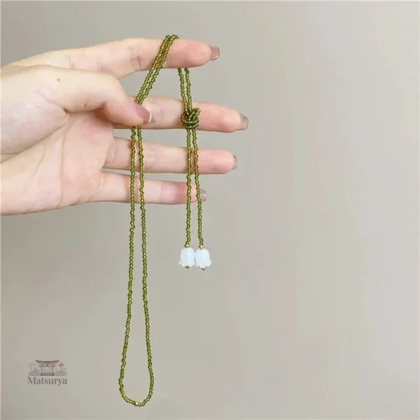 Bijou japonais perle muguet en cristal