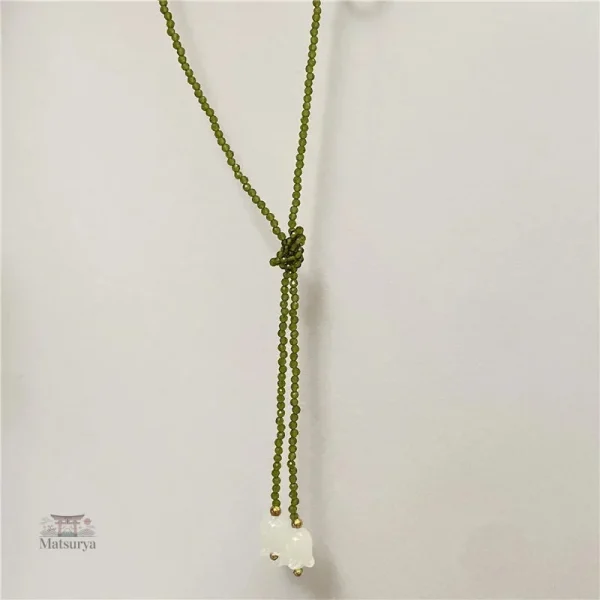 Collier élégant muguet avec perles de cristal