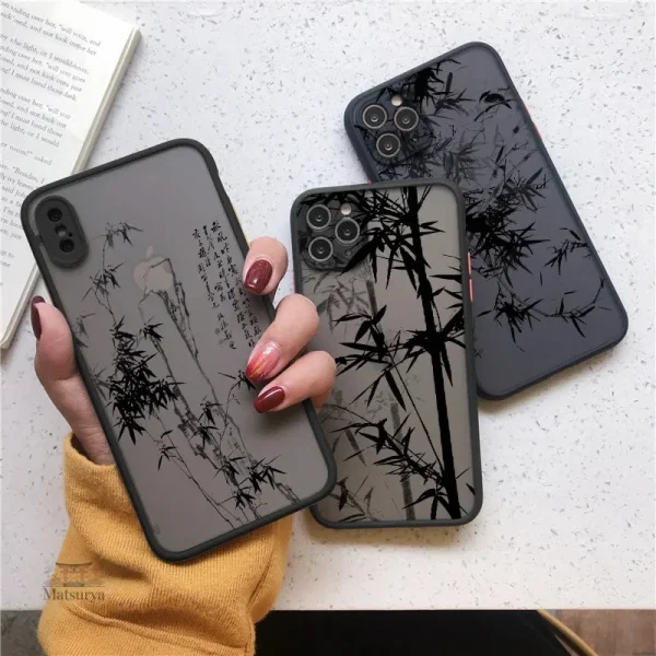Coque de téléphone en bambou style japonais