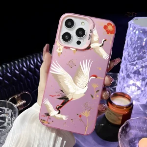 Coque iPhone japonaise motif grues élégantes