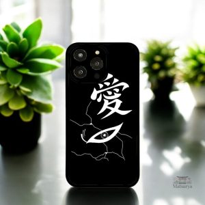 Coque iPhone design japonais en couleur monochrome