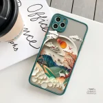 Coque iPhone paysage naturel, design japonais élégant