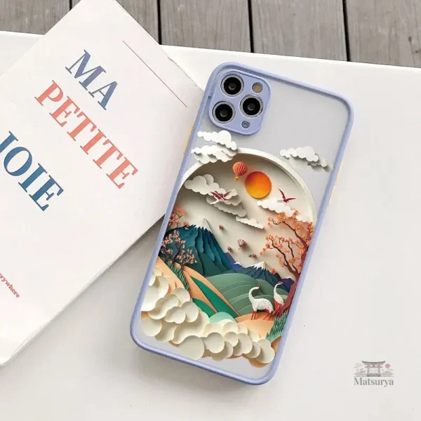 Coque de téléphone japonais, motif nature pour iPhone