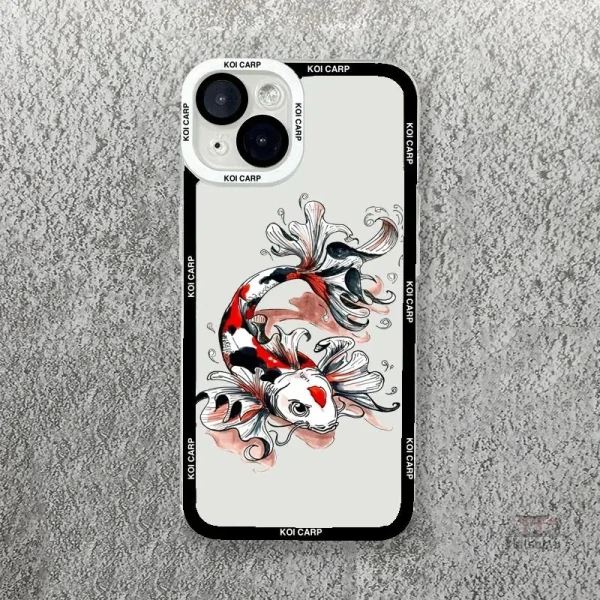 Coque de téléphone iPhone inspirée de l'art japonais des poissons