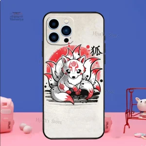 Coque de téléphone japonaise renard mignon pour iPhone