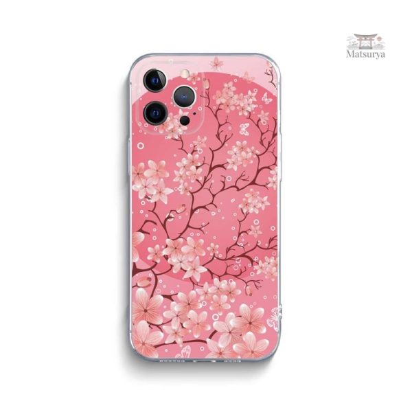 Protection iPhone avec design floral japonais