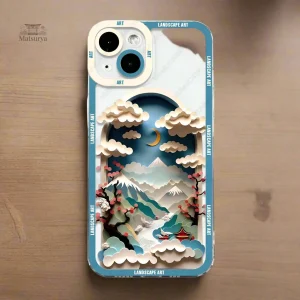 Étui iPhone doux avec motifs japonais élégants