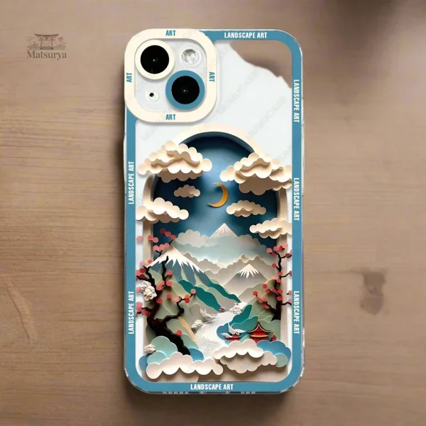 Étui iPhone doux avec motifs japonais élégants