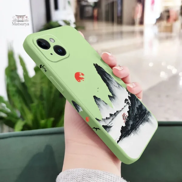 Coque de téléphone élégante style nature japonaise