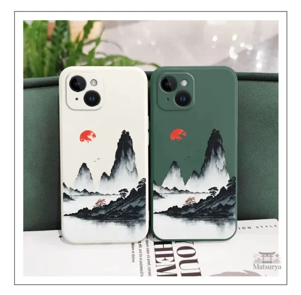 Coque iPhone avec illustration japonaise de paysages