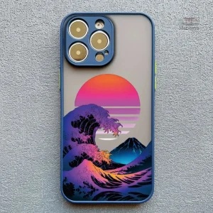 Coque iPhone Vague Colorée Japonaise
