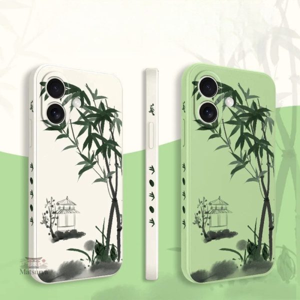 Coque en bambou pour iPhone au motif traditionnel