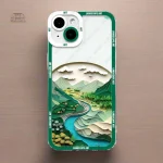 Coque iPhone décorée d'un paysage traditionnel japonais