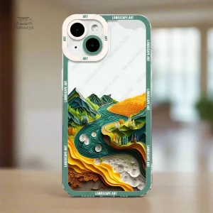 Coque japonaise pour téléphone, motif paysage