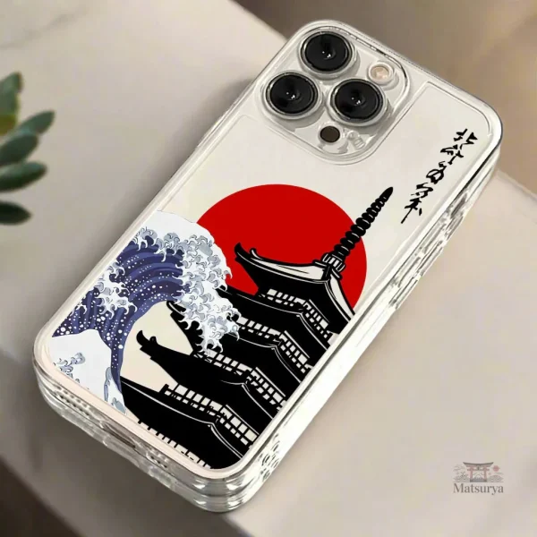 Coque iPhone décorée d'un temple japonais