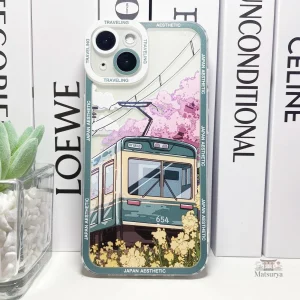 Coque Japonaise iPhone motif train, design unique et coloré