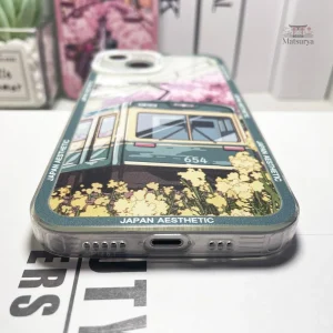 Accessoire téléphone japonais, coque iPhone motif train