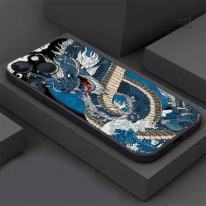 Coque iPhone Souple Noire au design Japonais élégant
