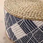 Coussin de méditation en style japonais, couleur bleue