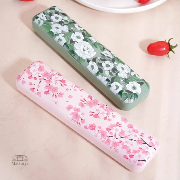 Étui fleuri pour couvert Japonais design