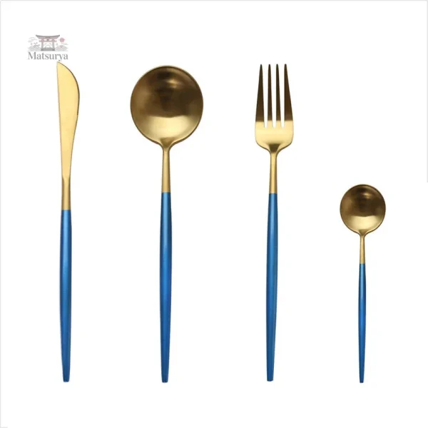 Couverts japonais design bleu
