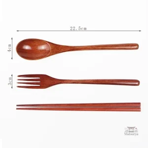 Couverts en bois design minimaliste, élégance japonaise