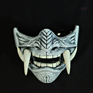 Demi masque démon japonais en style traditionnel