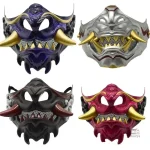 Demi-masque de démon japonais pour soirées costumées