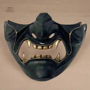 Demi-masque Japonais Noir et Doré