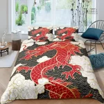 Ensemble de literie japonais motif dragon