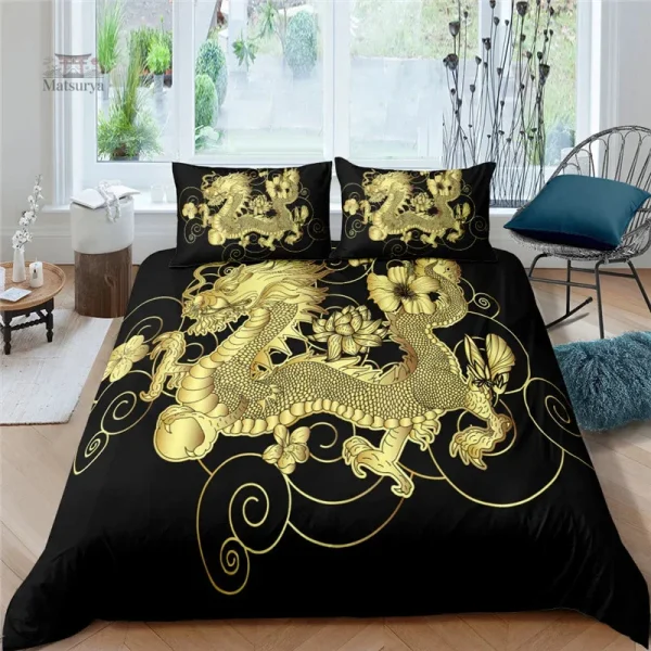 Futon japonais avec motif dragon élégant