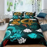 Ensemble futon dragon, style japonais traditionnel
