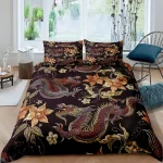 Futon décoratif japonais, motif de dragon