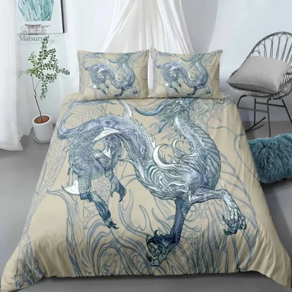 Ensemble de literie motif dragon, confort assuré