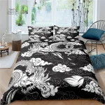 Futon japonais avec dragon, ambiance zen
